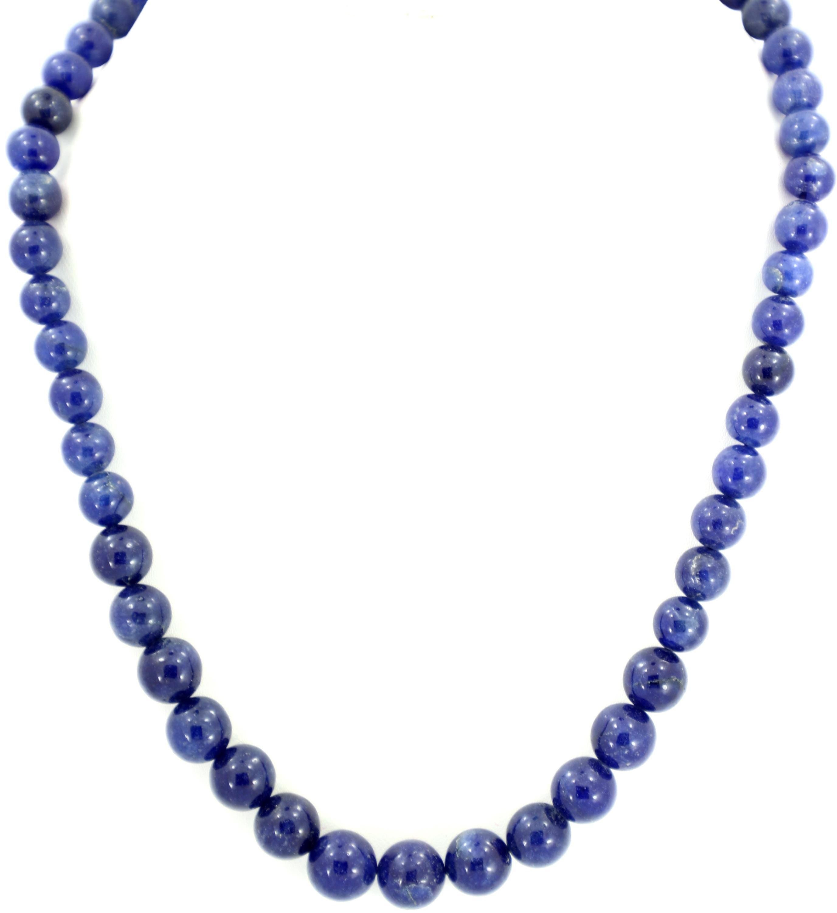 Natural Blue Sapphire Round Beads Strand, 264 Carat Gemstone Necklace 9mm-11mm